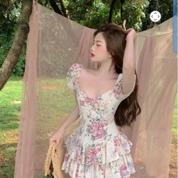 PUFF SLEEVE FLORAL DRESS - Picture 6 of 16